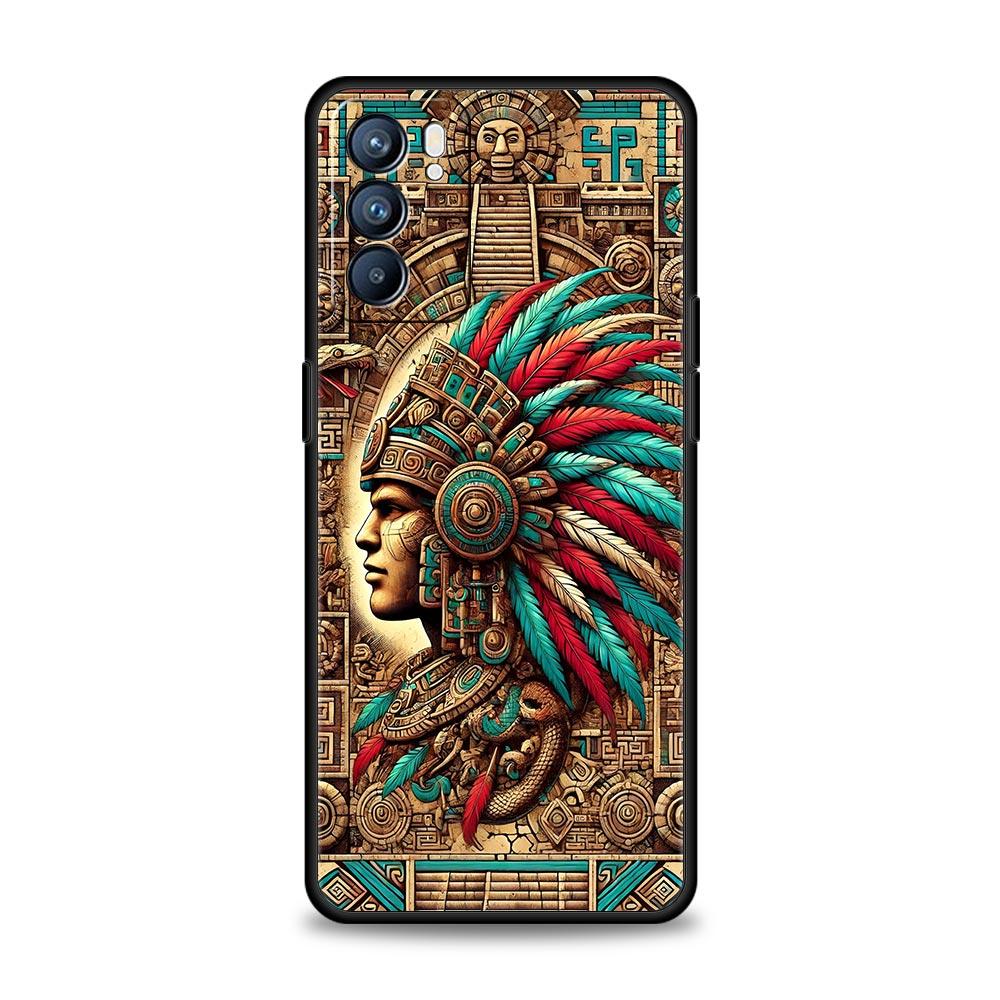 Vintage Totem Painting Phone Case For Oppo Reno 13 12 11 10 7 F Find X5 X6 A98 A80 A79 A78 A57 A54 A31 A17 Pro 5G Soft TPU Cover