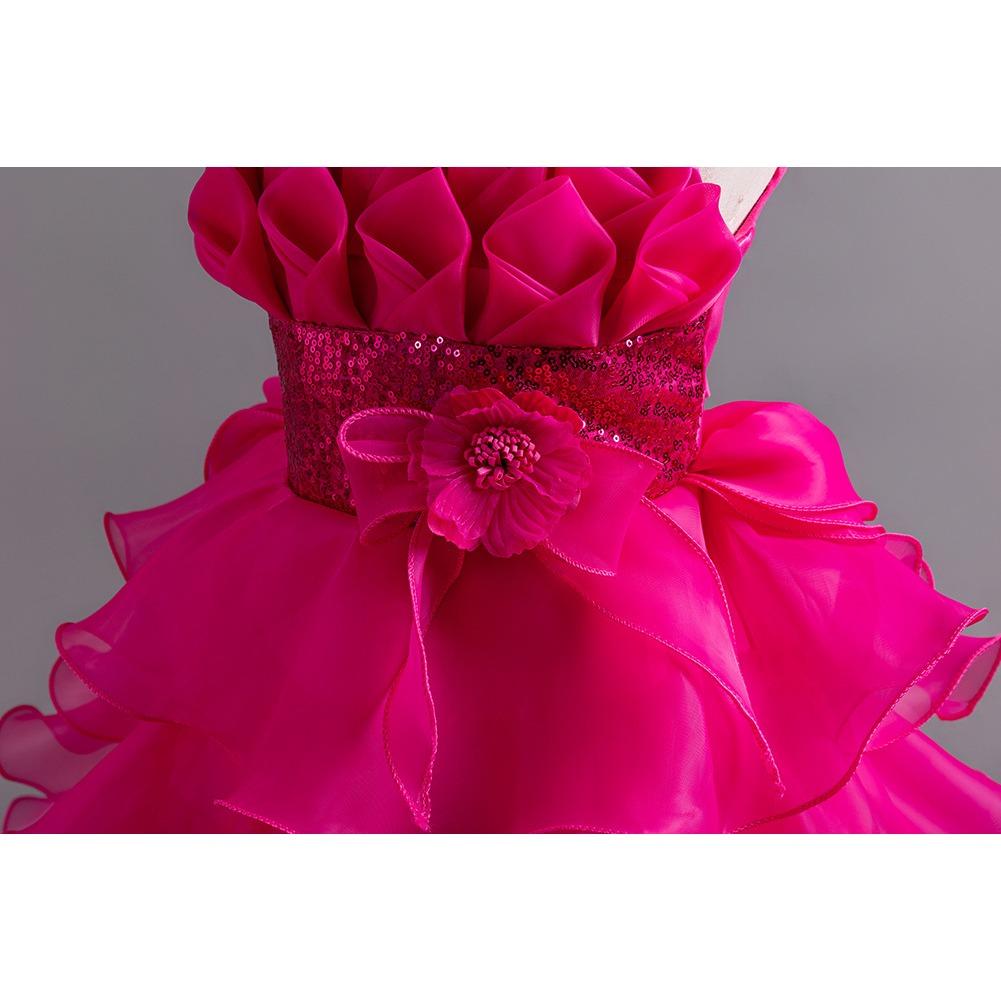 Girls Dress Flower Girl Tail Dress Organza Cake Princess Child Dress Wedding Pom Pom Dress  Little Girl's Favourite Dress Dresses