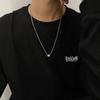 Titanium Steel Necklace Men Women Polished Bead Chain Hip Hop Minimalist Pendant 60-70cm Adjustable Length