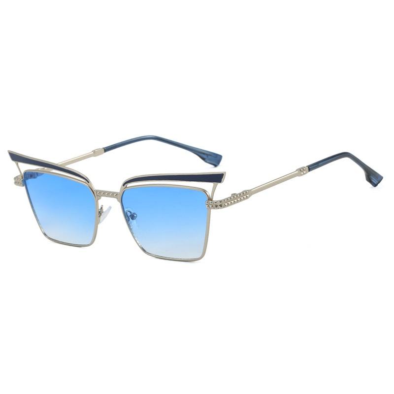 New Luxury Gradient Cat Eye Women Sunglasses  Retro Brand Personality Hollow Design Trendy Casual Men Sun Glasses Uv400