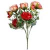 Deluxe Peony Bouquet - Red, Artificial, 5 Pieces, Height 35 Cm