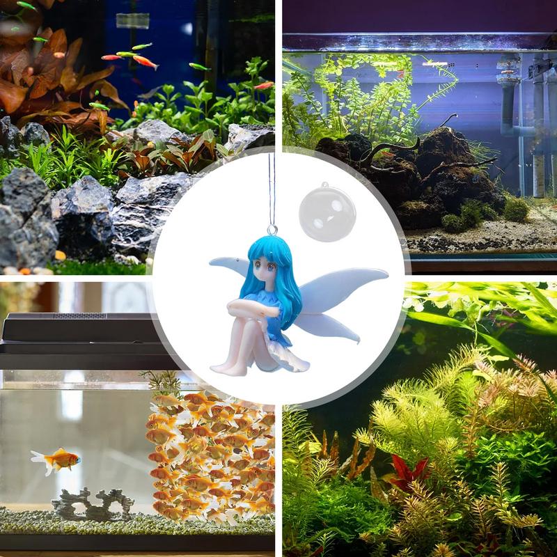 Floating Aquarium Decorations Small Cartoon Little Fairy Fish Tank Figurines Cute Decorations Landscaping Ornament Flower Fairy