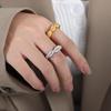 New Chinese Rice Bead Open Ring: Light Luxury Design, Colorfast Titanium Steel, Unique Temperament Finger Ring for Women