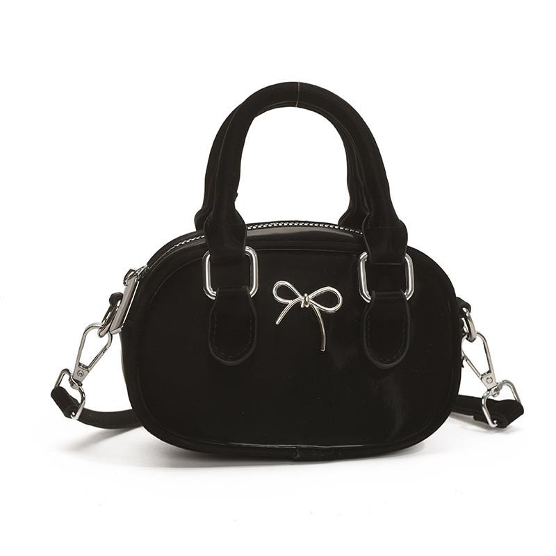 Pu Leather Small Crossbody Bag With Zipper Closure For Daily Use чёрный