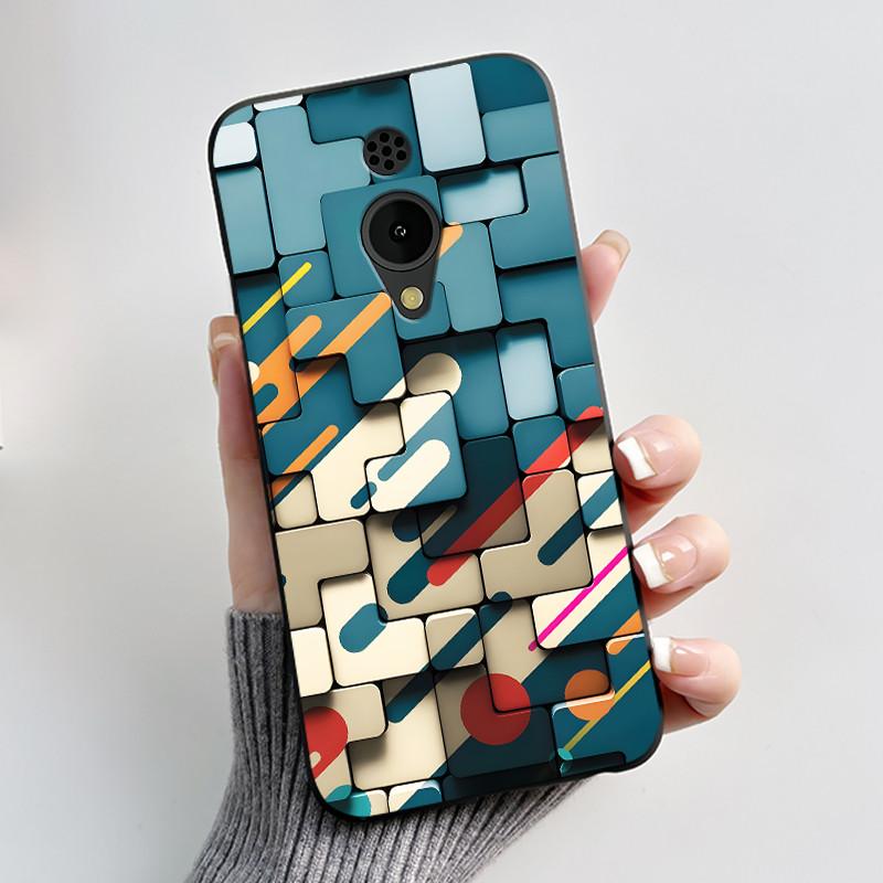 Hülle Für Nokia 150 2G 2023 TA-1582 Hülle Ästhetisch Luxuriös Niedlich Cool Jungen Mädchen Schwarz Matt Weiches TPU Vollschutz Rückseite