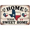 Arte de Pared Metálico con Bandera Vintage de Texas Decoración para Jardín al Aire Libre