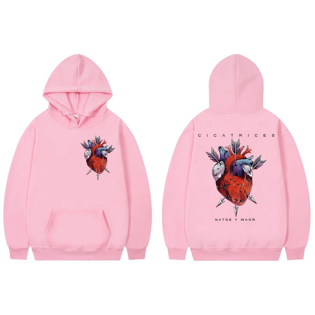 Rapper Natos Y Waor Cicatrices Grafik Hoodie Mode Hip Hop Langarm Sweatshirts Herren Damen Kleidung Y2k Übergroße Pullover