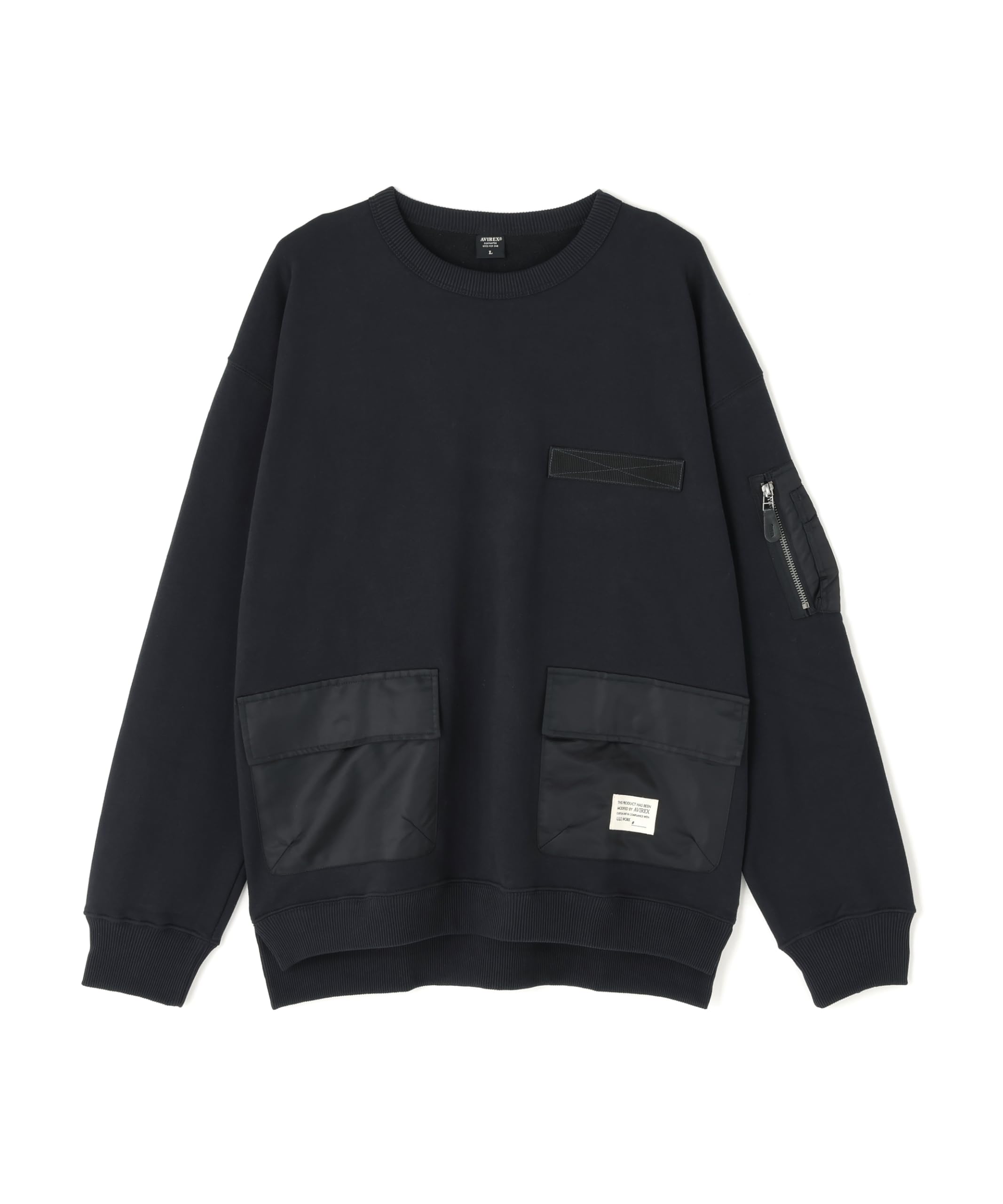 

AVIREX TACTICAL CREWNECK SWEAT Men s L 010 black 783-5932006