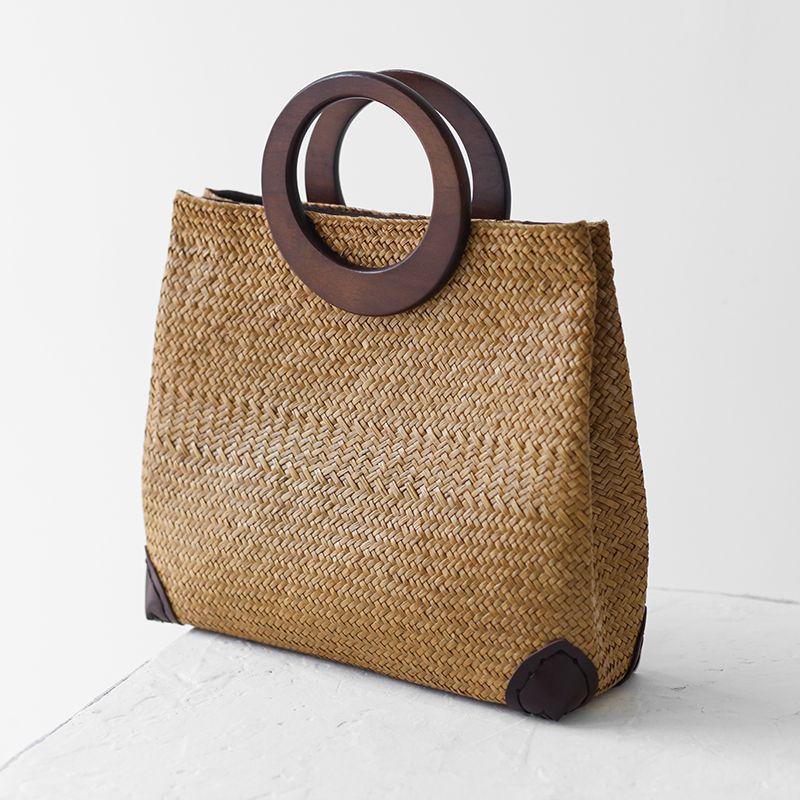 

Printed Gauge Gu Yu Summer New Straw Bag Curry