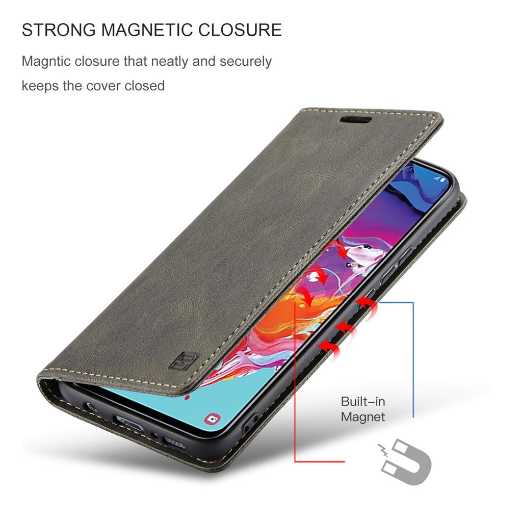 Premium Vintage Leather Wallet Case for Samsung Galaxy A70 - RFID Blocking Flip Cover with Card Slots (4 Colors)