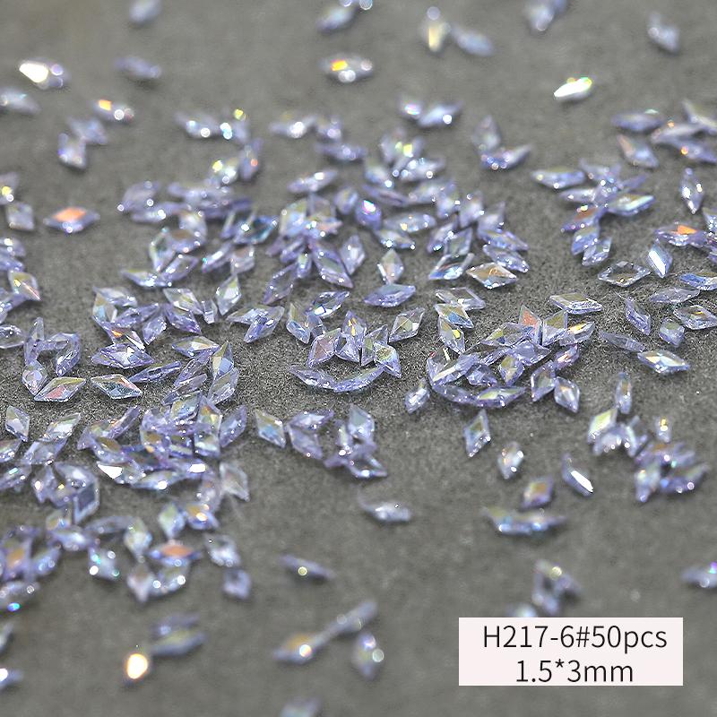 Popular Flat Back Rhombus Glass Nail Diamond Shiny Crystal Cubic Zirconia Nail Charms Nail Art Rhinestone