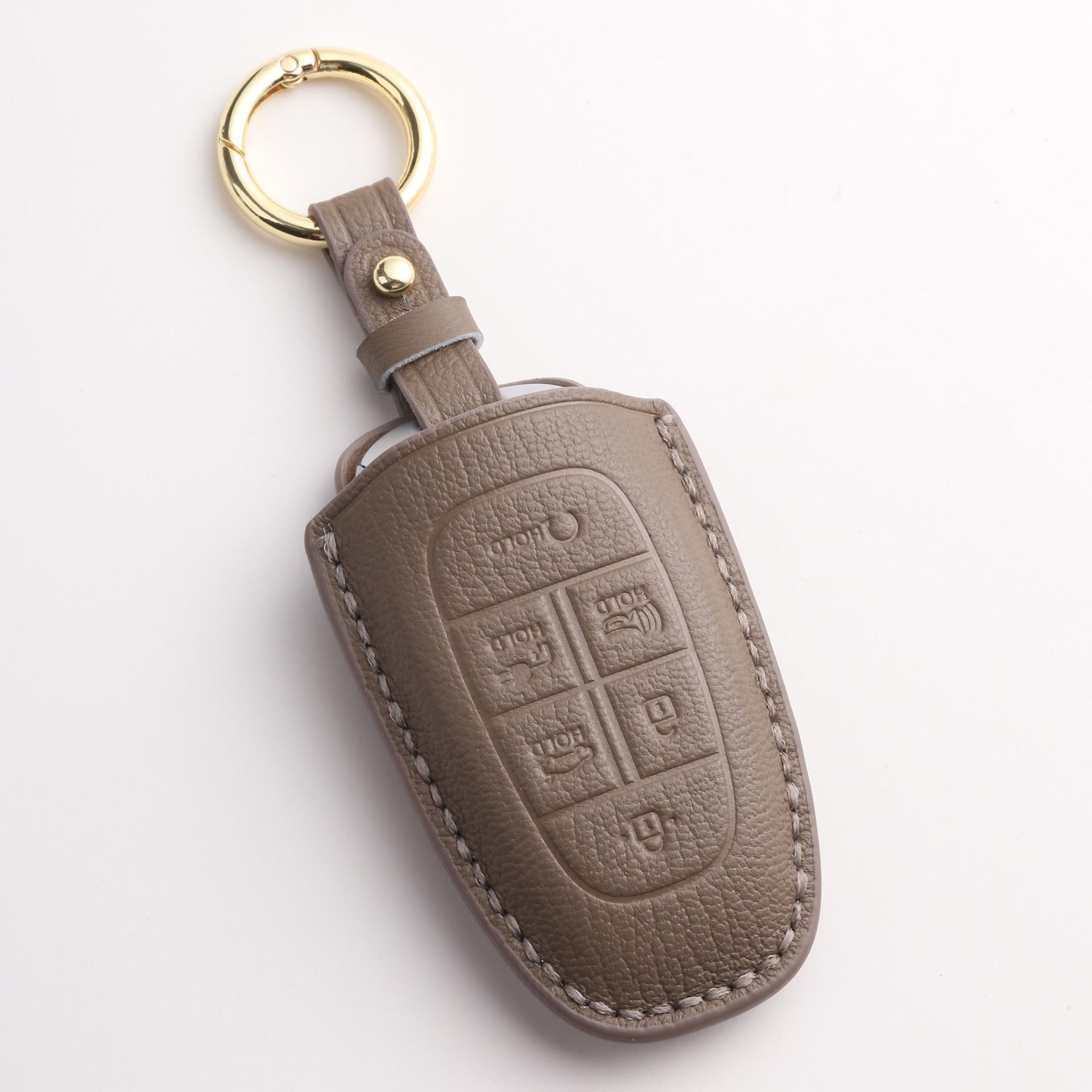 

Korean Car Key Bag Is Suitable For Modern Genuine Leather Hand-Stitched Car Key Cover High-Grade Cowhide коричневый
