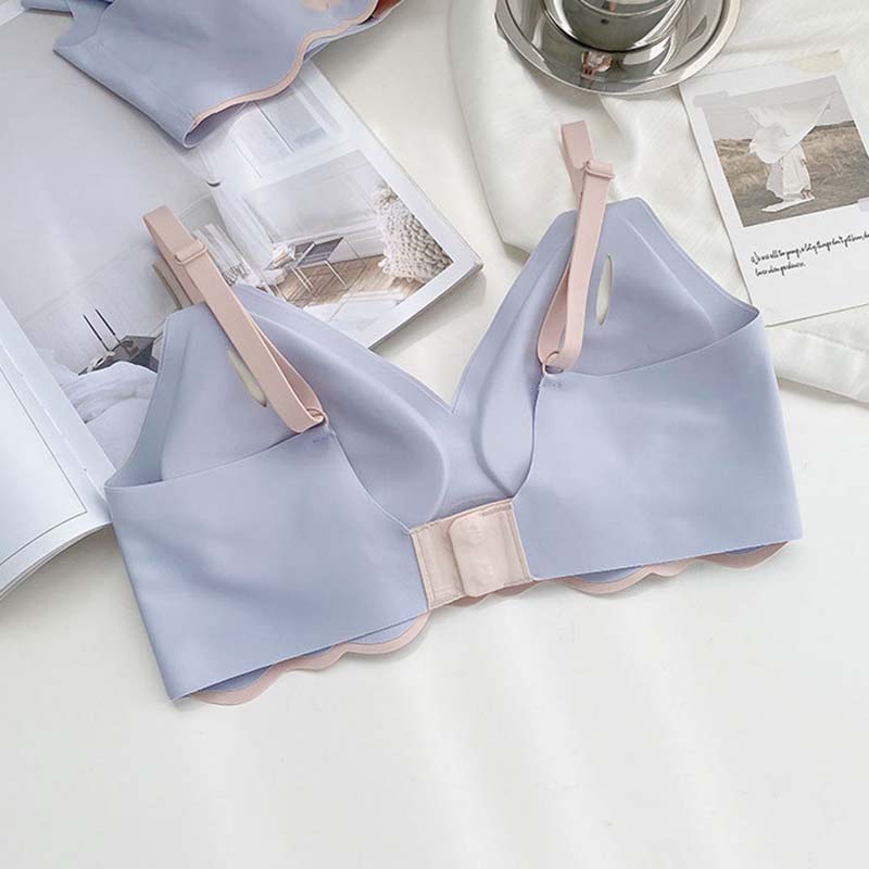 Love Girls Underwear Color Collision Sexiness Thin Seamless Underwear Seamless Bras for Woman Beautiful Backless Underwire Gathering Sports Bra