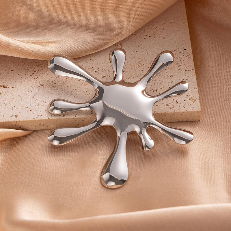 Thousands Of Calls Half Face Anti-Light Stainless Steel Brooch Collection Wind Halloween Texture Titanium Steel Pin