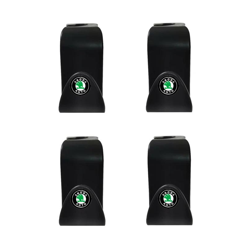 2/4Pcs Car Seat Back Hooks Portable Hanging Bag Rack Accessories for Skoda Fabia Octavia Rapid Kodiaq Superb 2 3 A5 A7 Mk3 Karoq