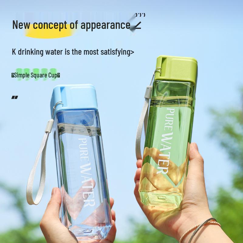 Transparent Square Plastic Water Cup with Custom Logo