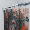 Artistic Woman With Butterflies And Flowers Waterproof Shower Curtain
