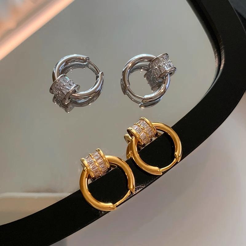 Autumn Niche Circle Stud Earrings High-end Temperament Simple 100% Match Style Elegant Classic Accessories Women's Dainty Daily Earrings