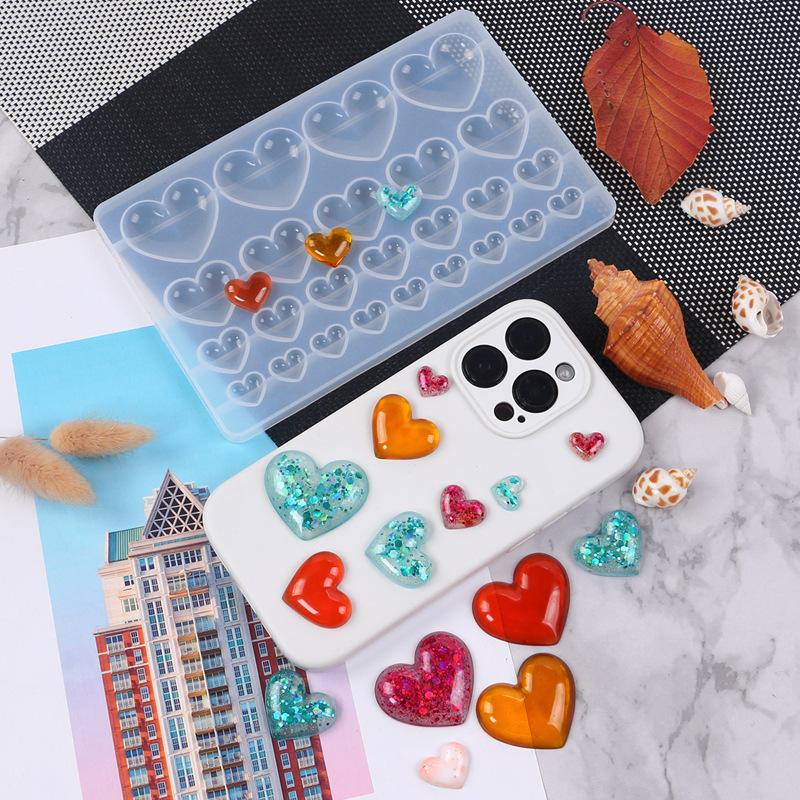 3 Size Love Heart Silicone Mold Pendant Casing Molds for Handmade DIY Resin Jewelry and Gift Making