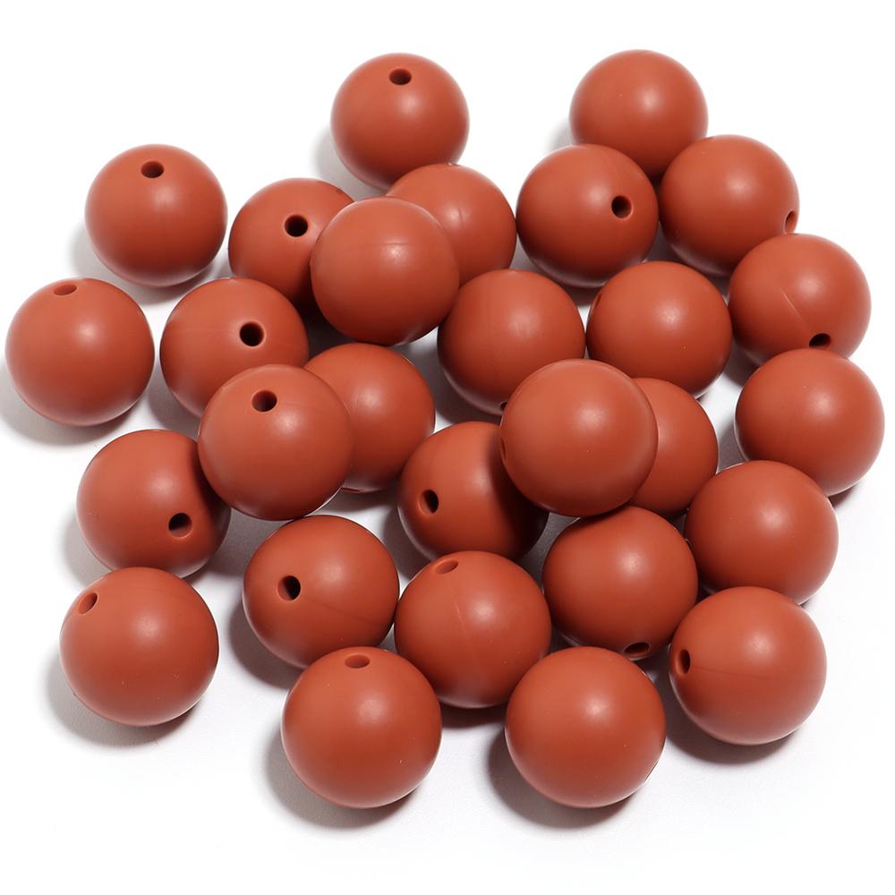 20pcs/Lot 12 15mm Candy Color Round Acrylic Imitation Silicone Beads Round Spacer Loose Bead for DIY Jewelry Making Accessories