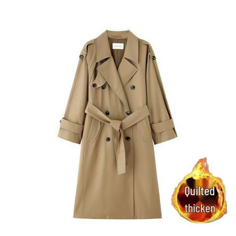 Women's British-Style Long Trench Coat - Spring & Autumn 2025 Collection, New and Beautifully Casual for Petites