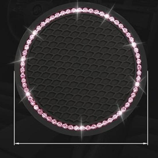 Car Cup Coasters Sparkling Rhinestone Cup Insert Coasters Non-Slip Silicone Drink Holder