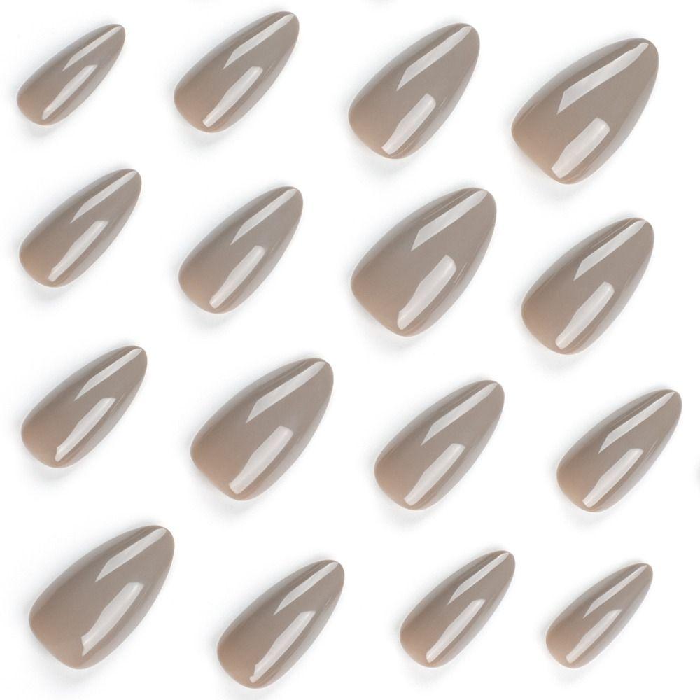 Französische Kunstnägel, lange mandelförmige Nagelspitzen, Maniküre, künstliche Nägel, DIY