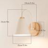 Living Room Iron Modern Nordic Wall Lamp Wood Bedside Wall Light Solid Color