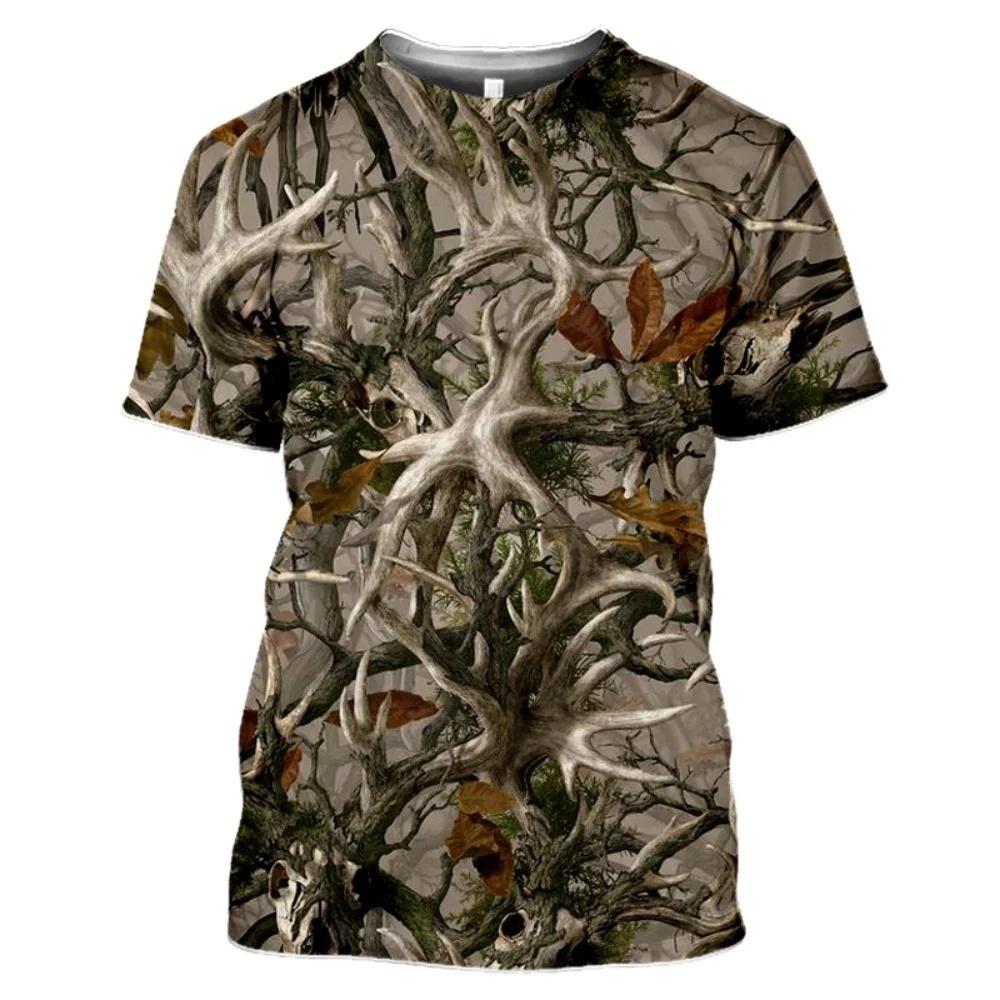 Men Hunting Camouflage T-Shirt Summer Short Sleeve 3D Print Streetwear Luxury Casual Top Clothes