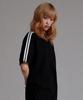 LIKE THE MOST Track Raglan Oversized Short Sleeve T-Shirt_Black