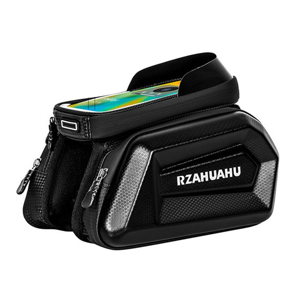Mountainbike Rahmentasche Oberrohr Fahrradtasche PU PVC EVA Regendicht Satteltasche zum Fahren Doppeltasche Empfindlicher Touchscreen Fahrrad