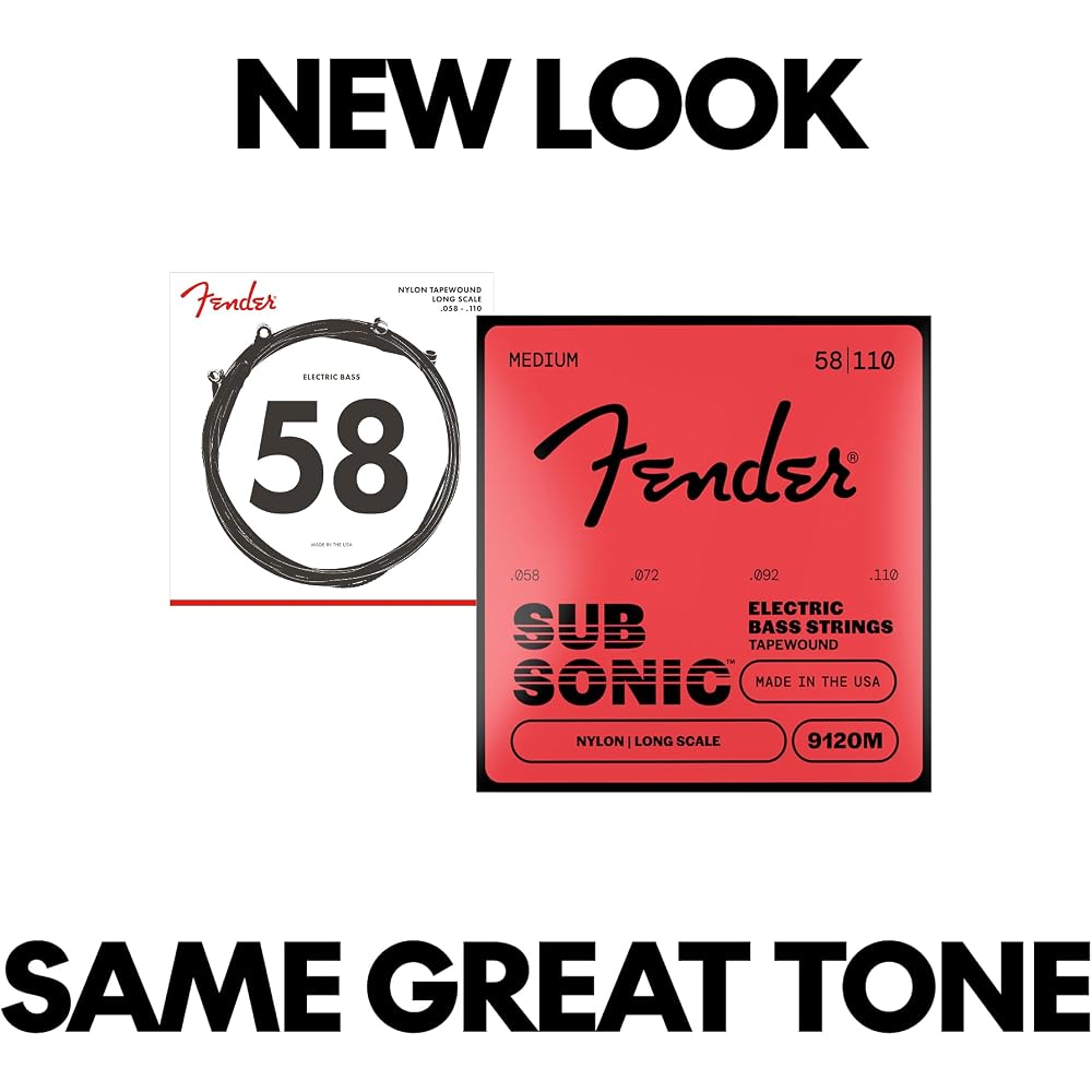 Fender Fender Electric Bass Strings SubSonic™ 9120M Bass Strings, Nylon Tapewound, Longe Scale, G...