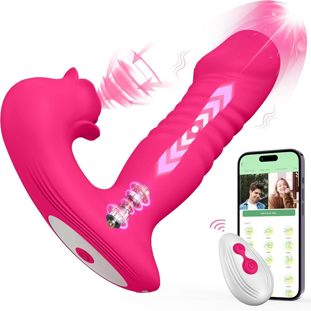 APP Telescopic Sucking Vibrator Wearable Female Toy G-spot Clitoral Stimulator Female Clitoral Masturbator Remote Control Dildo Sex Toys