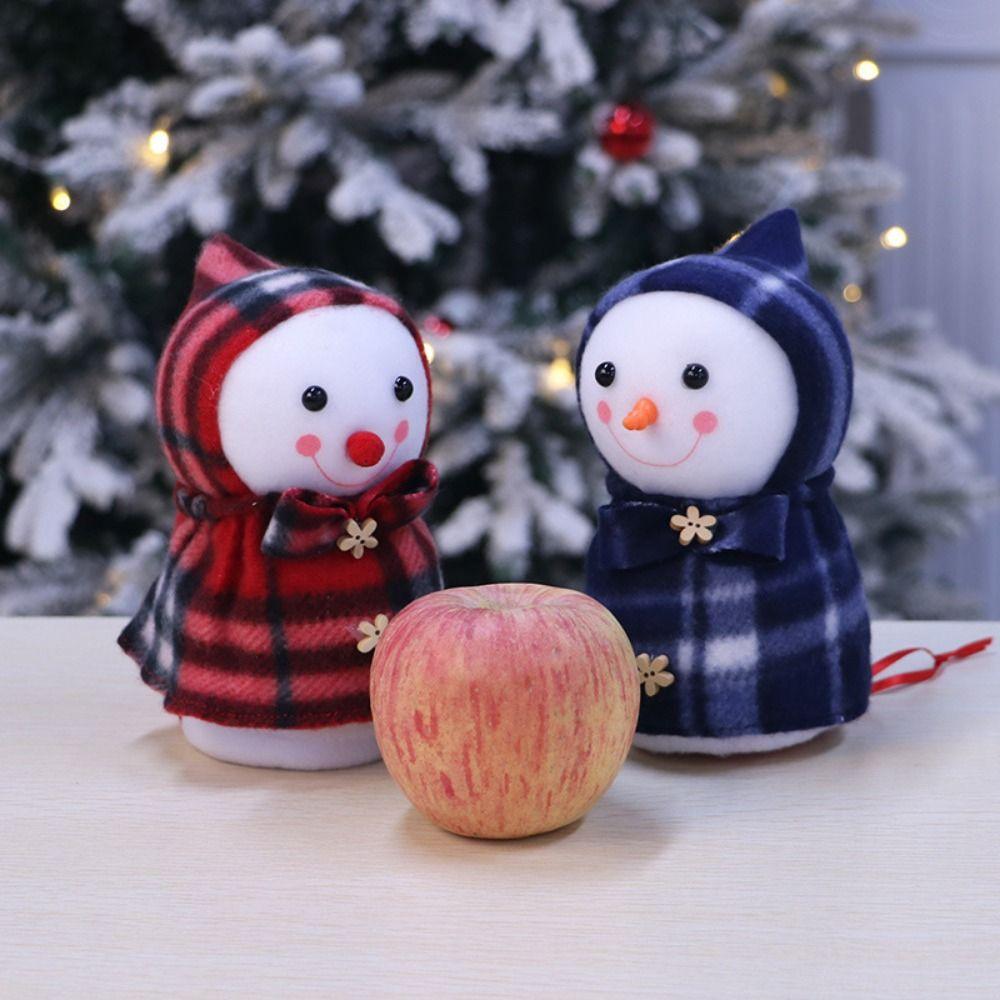 Plush Christmas Gift Bag Red Plaid Skirt Fruit Packaging Bag for 3pcs/set New Year