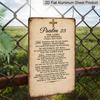 2D Flat 1pc Psalm 23: The Lord Is My Shepherd Aluminum Sign - Vintage Verse Wall Art with Hebrew Scripture, Religious Decor Suitable for Home