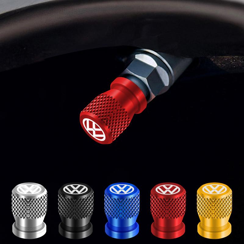VW 4Pcs Car Styling Wheel Tire Valve Stem Caps Cover for VW GOLF POLO PASSAT TIGUAN TOURAN TOUAREG JETTA GTI
