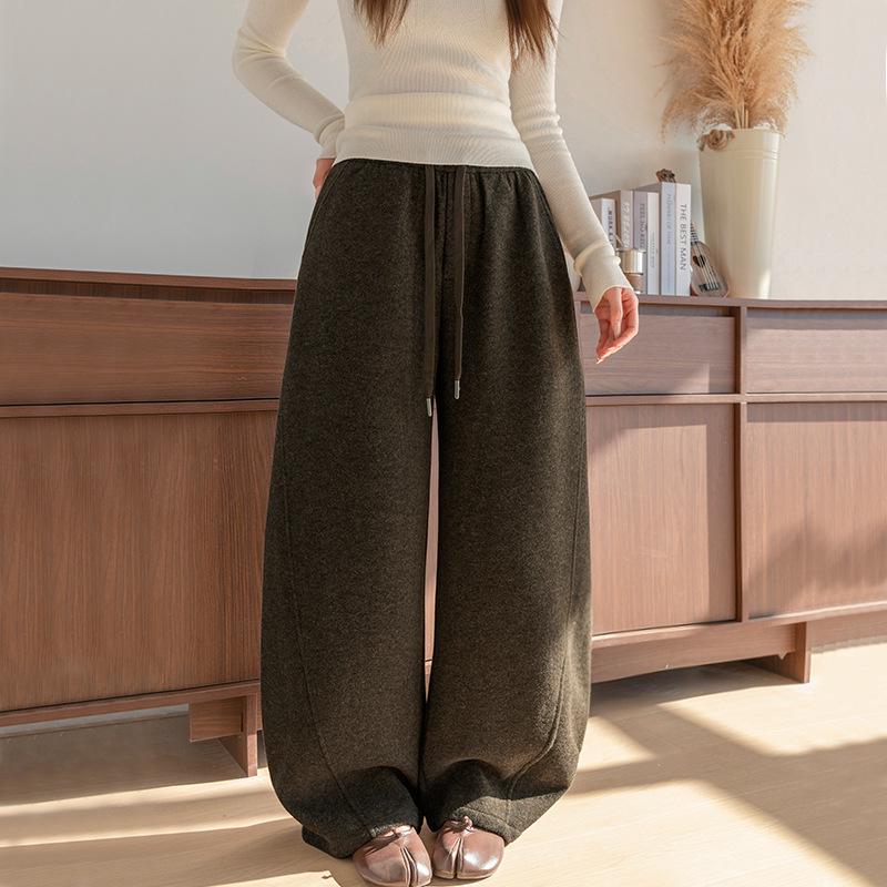 

Saidi Unisex Wool Wide-Leg High-Waisted Sweatpants (Autumn/Winter 2026) XL (125-140 kg) коричневий
