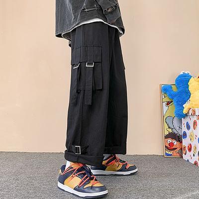 Nieuwe cargobroek Heren Trend Losse rechte broek High Street casual broek Heren met wijde pijpen