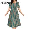 Summer Flowers 3D Printed Short Sleeve Dress Women Casual Fashion Plus Size Round Neck Loose Dress For Women Large Size 8XL 9XL