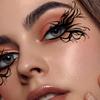 10Pairs Halloween Tattoo Stickers Black Temporary Tattoos Eye Corner Sticker For Halloween Makeup Realistic Face Tattoo Body