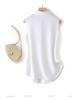 Women's White Sleeveless Chiffon Layered Vest Top with Collar - Ideal for Spring, Summer, and Autumn.
