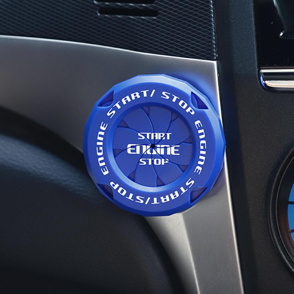 Car Push Start Button Cover Car Carbon Fiber Keyless Starter Decorative Sticker Anti Scratch Start Button Cover For Drivers
