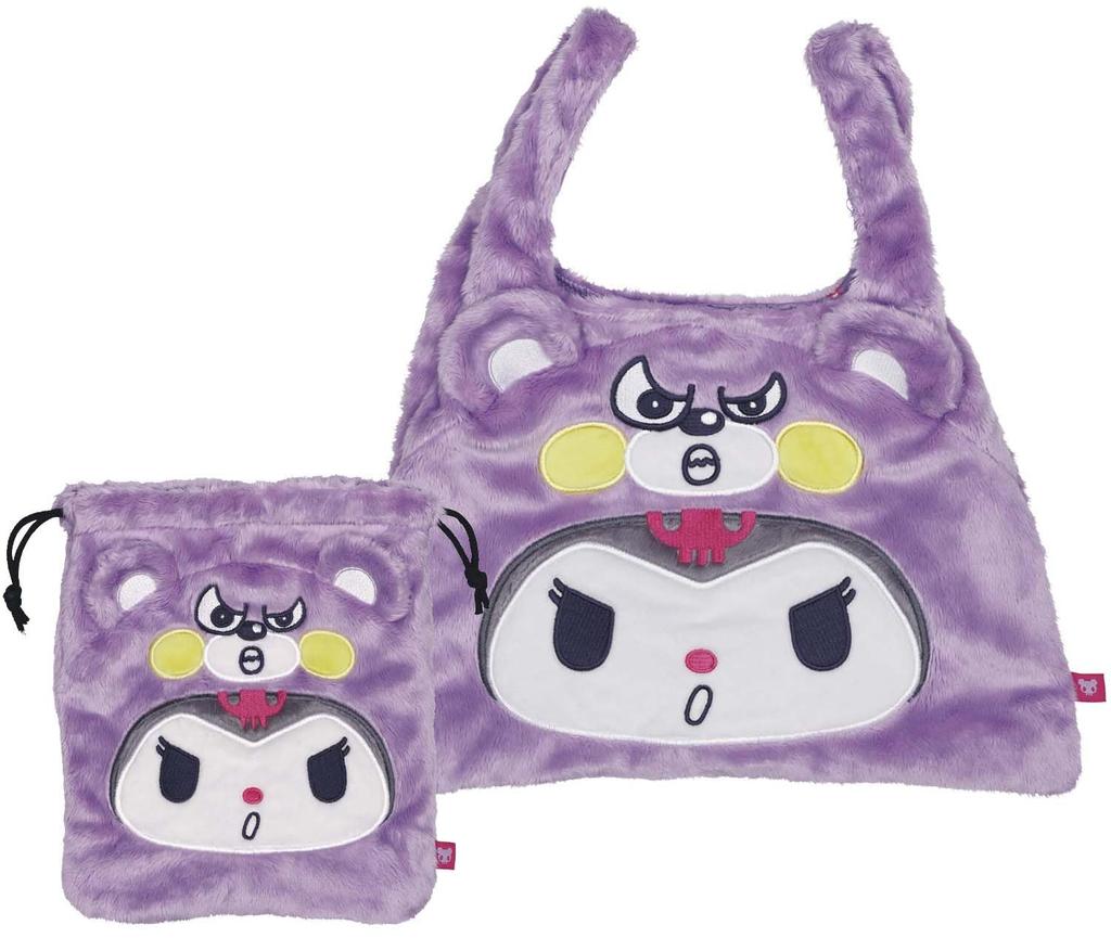 Skater Boa Drawstring Kuromi and x Bag, Sanrio, 25.5 20cm, ZKT1-A