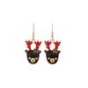 Hot Sale Fashion Personality Christmas Pendant Earrings Alloy Dripping Oil Christmas Snowflake Stud Earrings