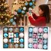 42pcs Christmas Tree Ornament Plastic Ball Decorations For DIY Crafts And Painted Designed Boxes Pendant