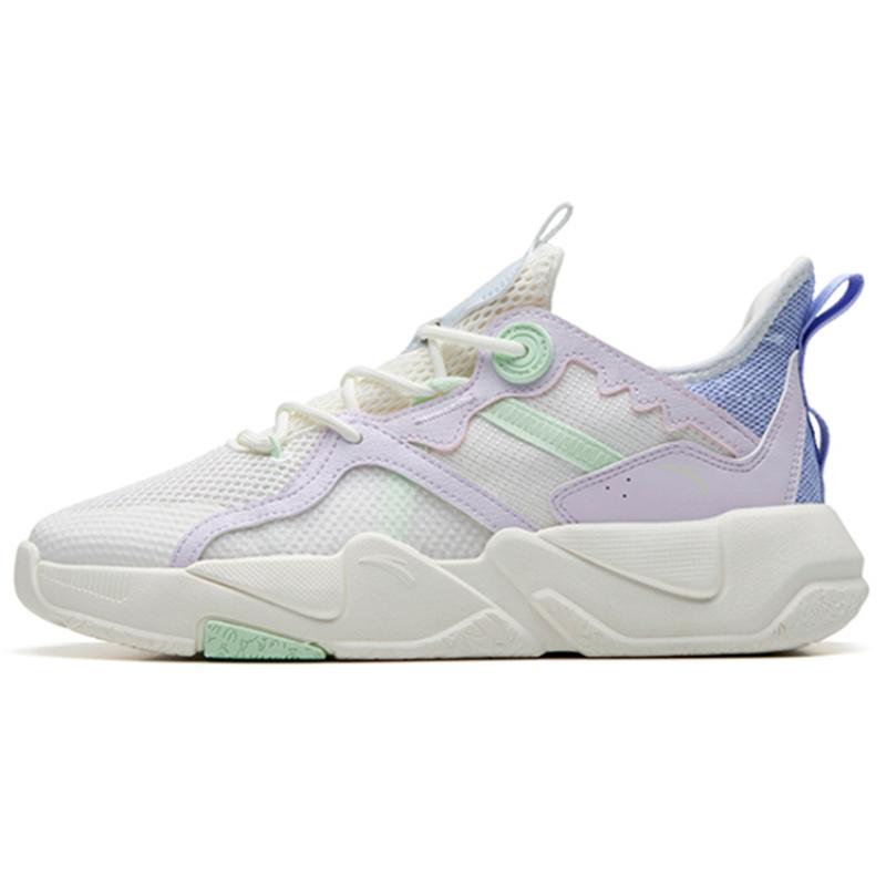 Anta Life Collection G6 Амортизирующие Нескользящие и Износостойкие Низкие Спортивные Повседневные Кроссовки Женские Бело-Фиолетово-Синие 122238083-4 36.5