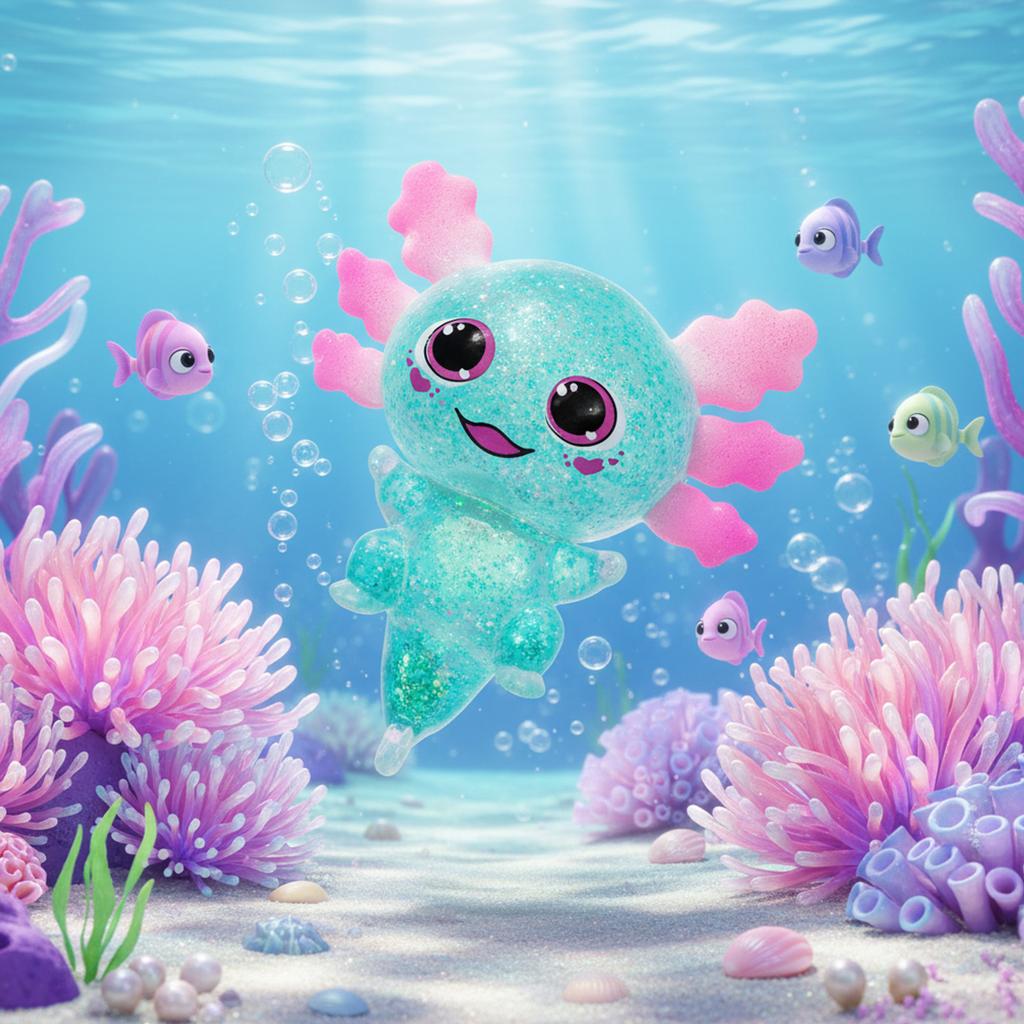 Colorful Salamander Sequin-Squishy Toy TPR Material Stress Relief Relaxation Office Home Use