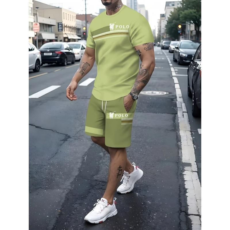 

Полосатый 2024 летний роскошный большой буквенный логотип 3D цифровая печать мужской костюм модная повседневная одежда унисекс дышащий удобный мужской 2XL