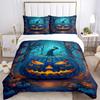 3pcs Halloween pumpkin Duvet Cover Set - Machine Washable, Includes 1 Cover and 2 Pillowcases, No Core Included yy251013127