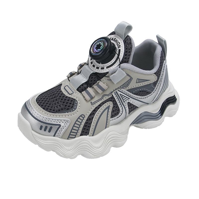 

Children s sports shoes 2025 spring and autumn new breathable boys casual running shoes rotating button girls dad shoes 31 (about 19.5 cm inner length)